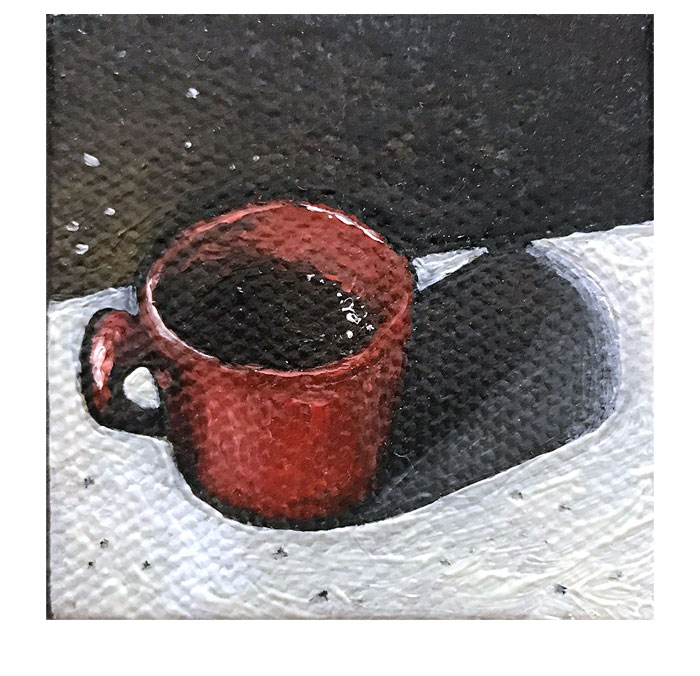 Coffee break, oil painting, Anne Pennypacker